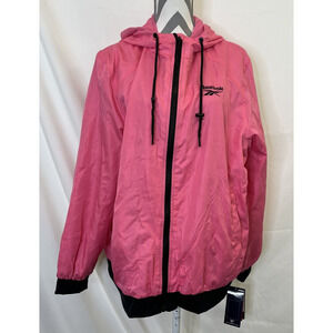 NWT Reebok Women's Windbreaker Jacket Laser Pink & Black XXL Retail $125 Charity
